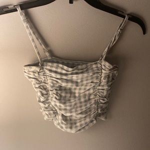 Hollister Ruched Tank Top Blue/White